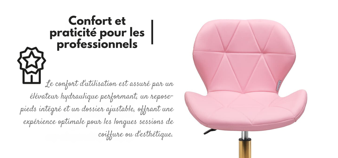 Tabouret cosmétique Elegancia Rose doré